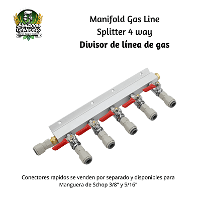 Manifold Gas Line Splitter 4 way