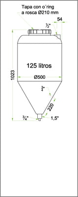 Fermentador Cilindro-Conico 125lt Infinity