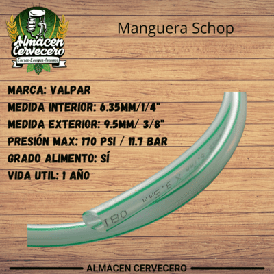 Manguera Schopera Valpar 3/8" mt